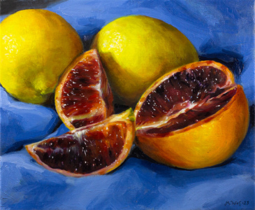 Sliced blood orange painting