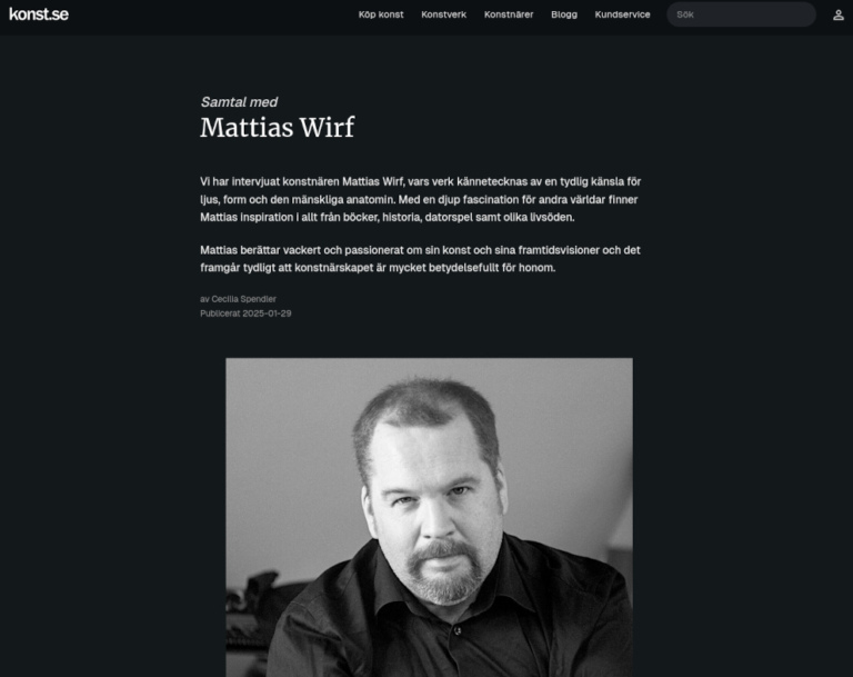 Interview with Mattias Wirf in Konst.se